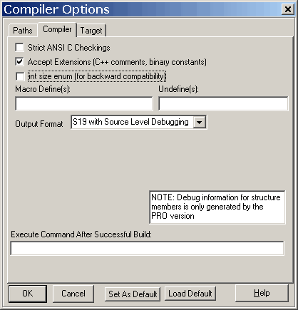ImageCraft Compiler Options