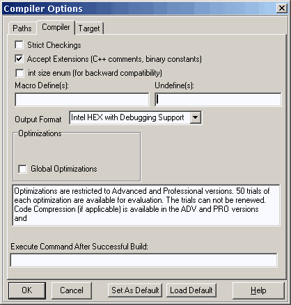 ImageCraft Compiler Options