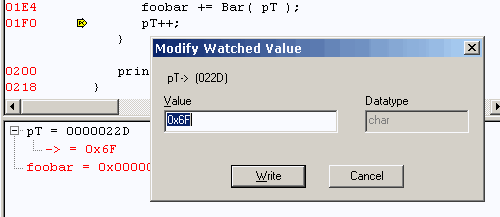 Modify a watched value