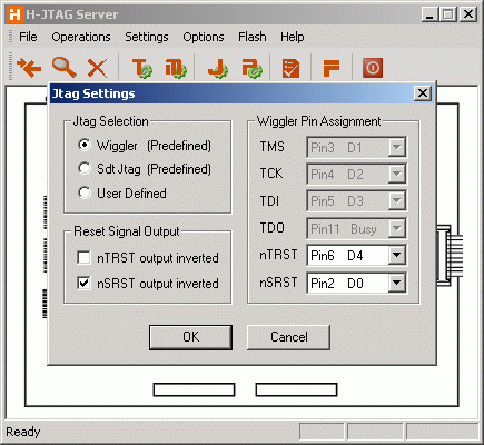 H-JTAG setup for Olimex JTAG pod