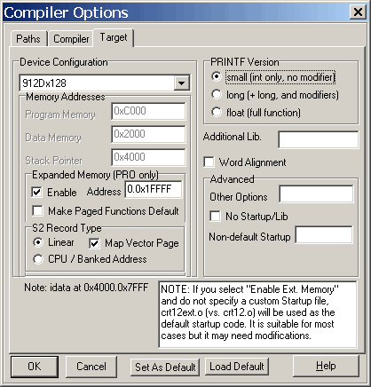 ICC Options Dialog - Target tab