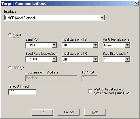 NoICE Serial Setup